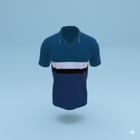 Polo Half Sleeves Teal Grid